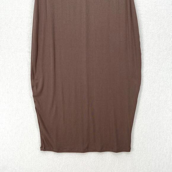 PARADE Perfect Rib Midi Dress Womens M Truffle Brown Spaghetti Strap Scoop Neck - Picture 10 of 16
